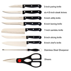 15-Piece Knife Set with Block, Natural